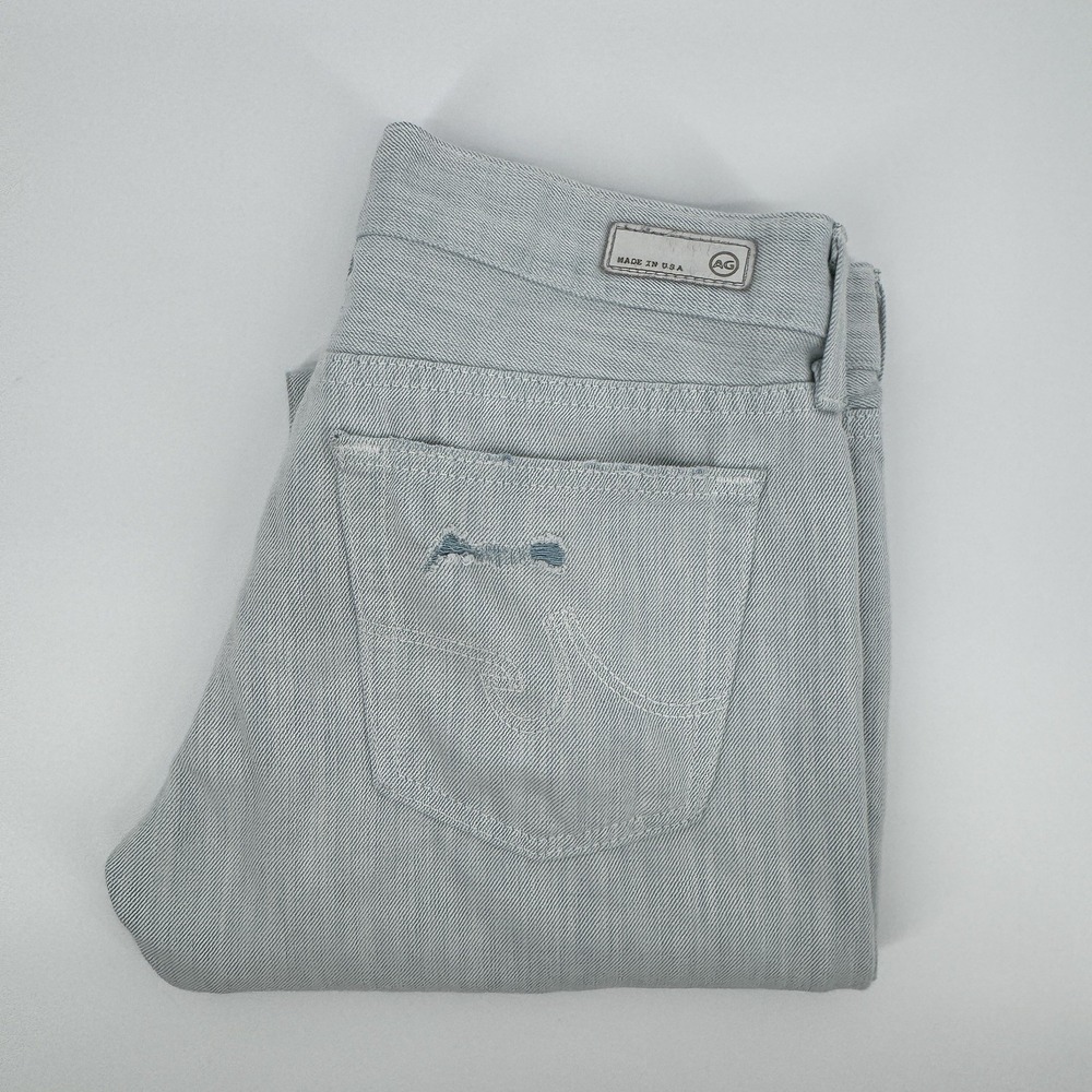 AG Adriano Goldschmied Piper Crop Distressed Light Wash Jeans 27 X 26 Boho Y2K